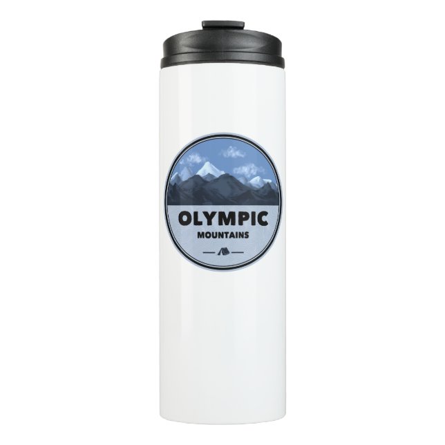 Olympic Mountains Washington Camping Thermal Tumbler (Front)