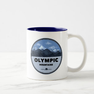Olympic Mountains Washington Camping Two-Tone Coffee Mug