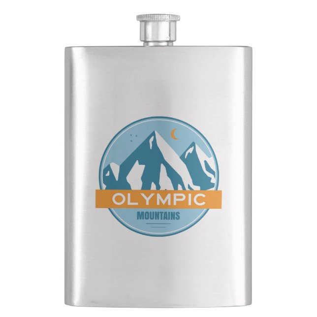 Olympic Mountains Washington Flask (Front)