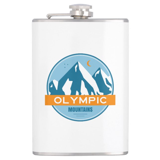 Olympic Mountains Washington Flask (Front)