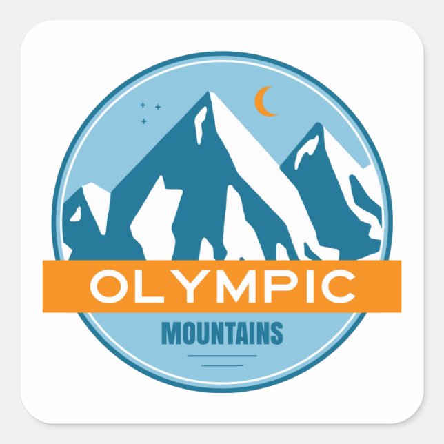 Olympic Mountains Washington Square Sticker (Front)