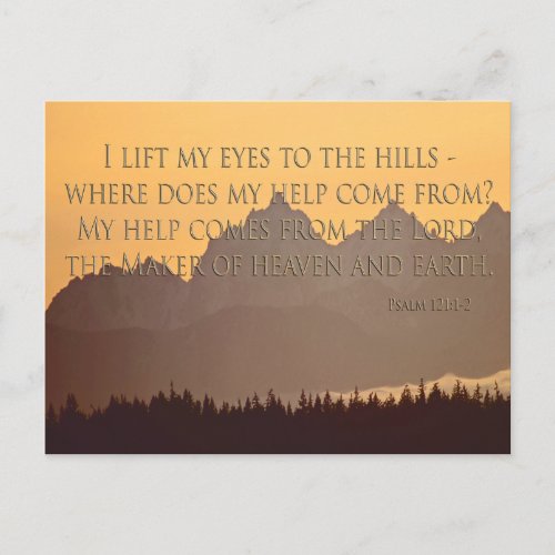 olympic mountains with psalm 1211_2 postcard