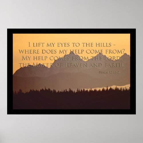 olympic mountains with psalm 1211_2 poster