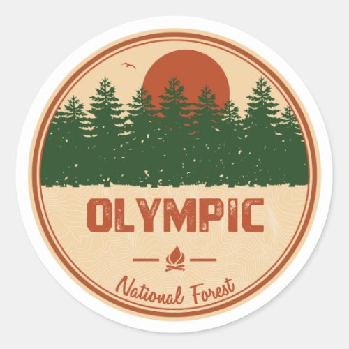 Olympic National Forest Classic Round Sticker
