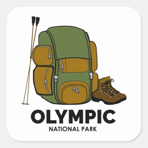 Olympic National Park Backpack Square Sticker