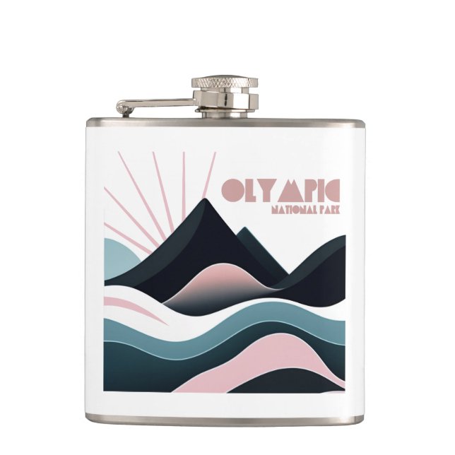 Olympic National Park Colored Hills Flask (Front)
