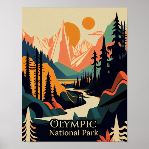 Olympic National Park Contemporary Art Poster