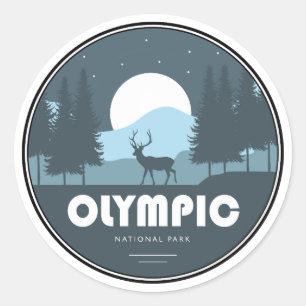 Olympic National Park Deer Classic Round Sticker