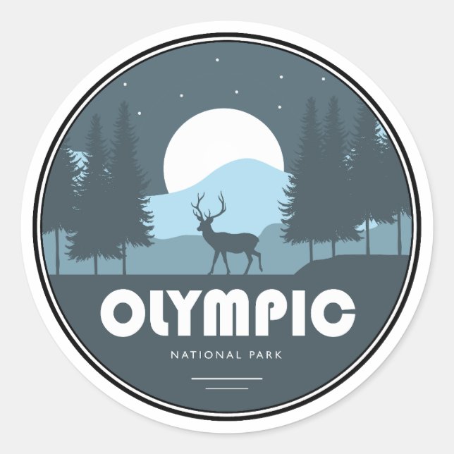 Olympic National Park Deer Classic Round Sticker (Front)