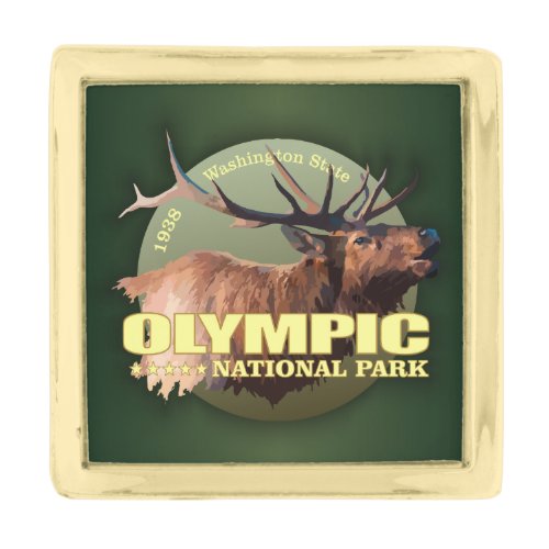 Olympic National Park Elk WT Gold Finish Lapel Pin