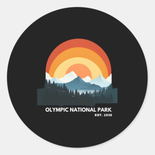 Olympic National Park Est 1938 Wa State Classic Round Sticker