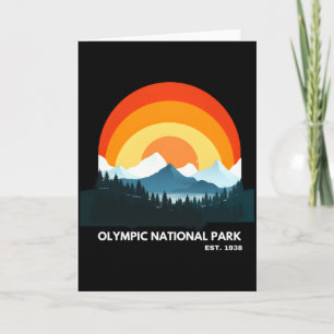 Olympic National Park Est 1938 Wa State T Shirt Card