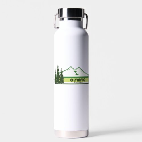 Olympic National Park Green Stripes Water Bottle