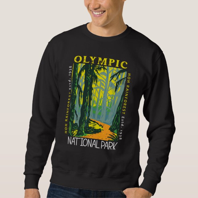 Olympic National Park Hoh Rainforest Distressed Sweatshirt (Front)
