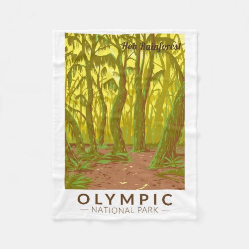 Olympic National Park Hoh Rainforest Travel Art Fleece Blanket