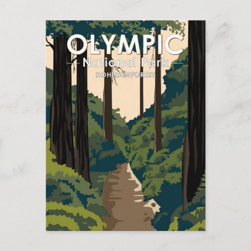 Olympic National Park Hoh Rainforest Vintage Postcard