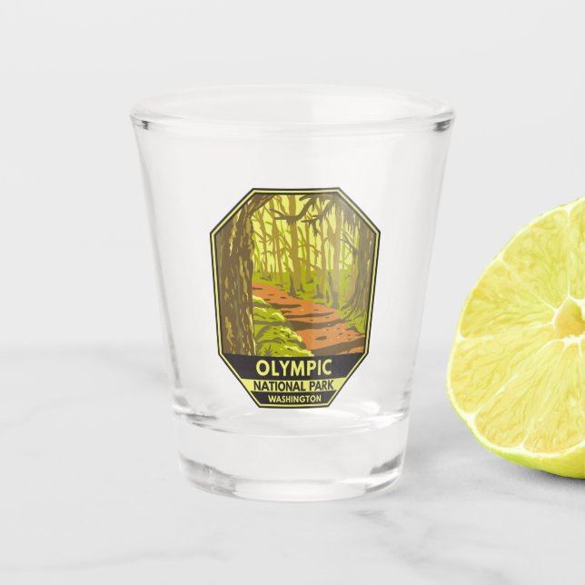 Olympic National Park Hoh Rainforest Washington   Shot Glass (Front)