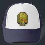 Olympic National Park Hoh Rainforest Washington   Trucker Hat<br><div class="desc">Olympic vector artwork design. The park sprawls across several different ecosystems,  from the dramatic peaks of the Olympic Mountains to old-growth forests.</div>