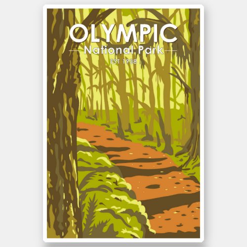 Olympic National Park Hoh Rainforest Washington WA Sticker