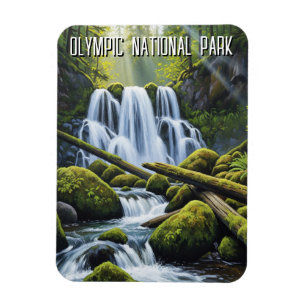Olympic national park hoh rainforest waterfall magnet