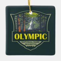 Olympic National Park Illustration Retro