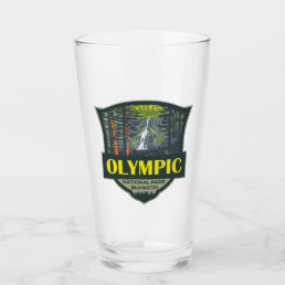 Olympic National Park Illustration Retro Glass