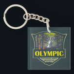 Olympic National Park Illustration Retro Keychain<br><div class="desc">Olympic vector artwork design. The park sprawls across several different ecosystems,  from the dramatic peaks of the Olympic Mountains to old-growth forests.</div>