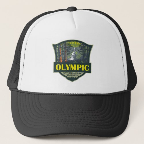 Olympic National Park Illustration Retro Trucker Hat