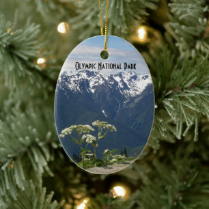 Olympic National Park Landscape Holiday Ceramic Ornament