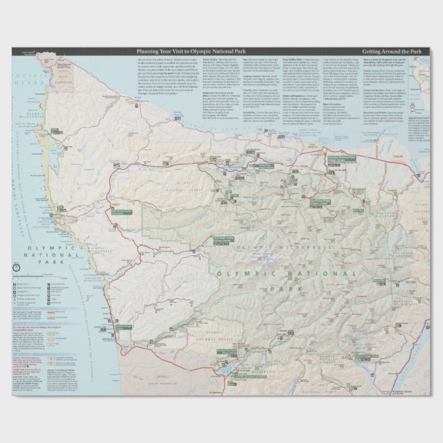Olympic National Park Map (2010) Wrapping Paper (Flat)