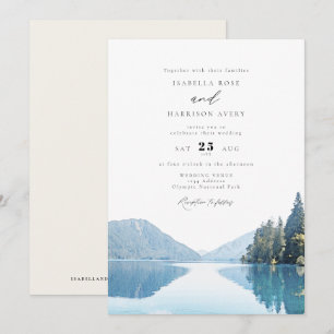 OLYMPIC NATIONAL PARK Mountain Lake Wedding  Invitation