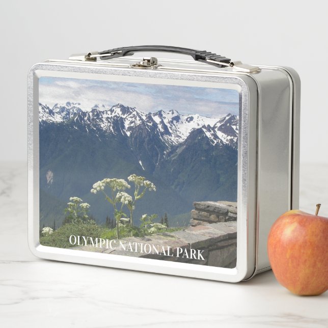 Olympic National Park Mountain Landscape Metal Lunch Box (In Situ)