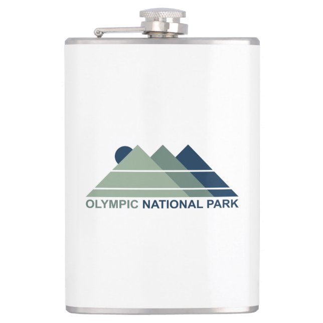 Olympic National Park Mountain Sun Flask (Front)