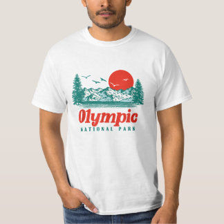 Olympic National Park Mountain Trees & Sun Graphic T-Shirt