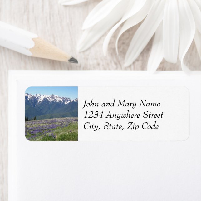 Olympic National Park Mountains Address Label (Insitu)