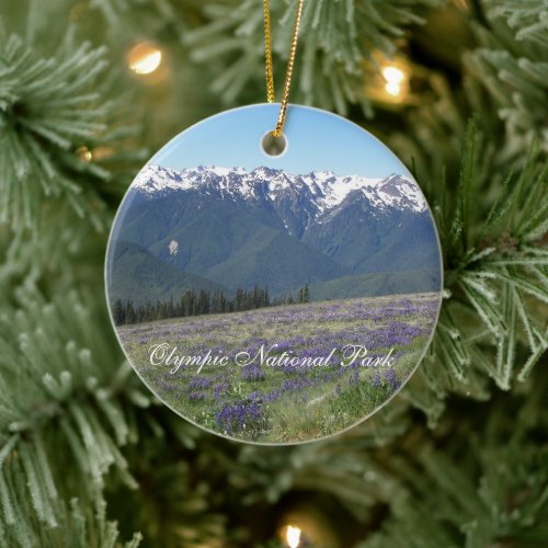 Olympic National Park Mountains and Meadows Ceramic Ornament