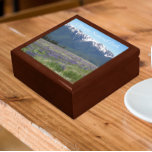 Olympic National Park Mountains and Meadows Gift Box<br><div class="desc">Store trinkets,  jewelry and other small keepsakes in this wooden gift box with ceramic tile featuring a scenic photo image of beautiful Olympic National Park mountain landscape and wildflower meadows. Select your gift box size and color.</div>