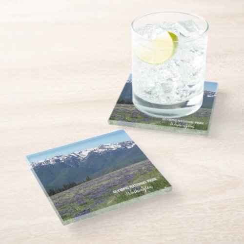 Olympic National Park Mountains and Meadows Glass Coaster