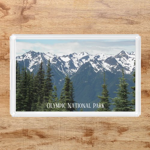 Olympic National Park Mountains Landscape Acrylic Tray