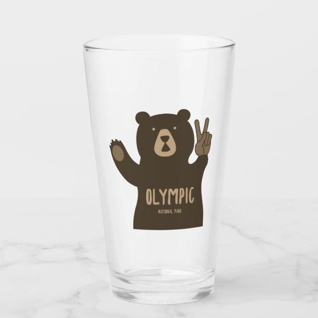 Olympic National Park Peace Bear Glass (Front)