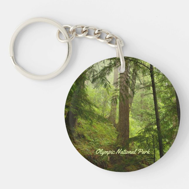 Olympic National Park Rainforest Photo Keychain (Front)