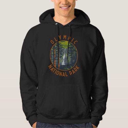 Olympic National Park Retro Distressed Circle Hoodie