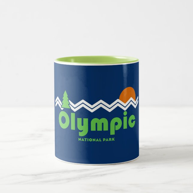 Olympic National Park Retro Two-Tone Coffee Mug (Center)