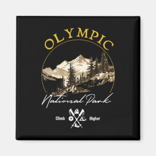 Olympic National Park Retro Vintage Apparel - Souv Magnet
