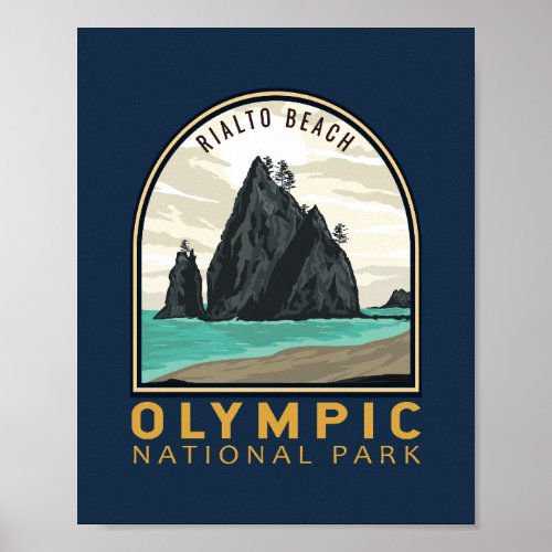 Olympic National Park Rialto Beach Vintage Emblem