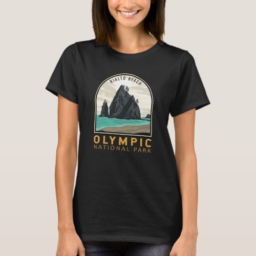 Olympic National Park Rialto Beach Vintage Emblem T_Shirt