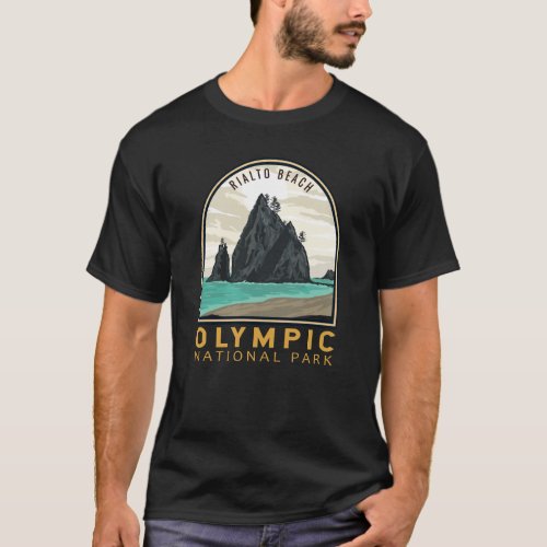 Olympic National Park Rialto Beach Vintage Emblem T_Shirt