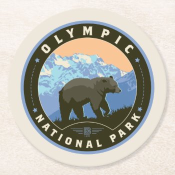 Olympic National Park Round Paper Coaster by AndersonDesignGroup at Zazzle