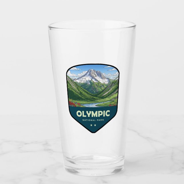 Olympic National Park Shield Glass (Front)