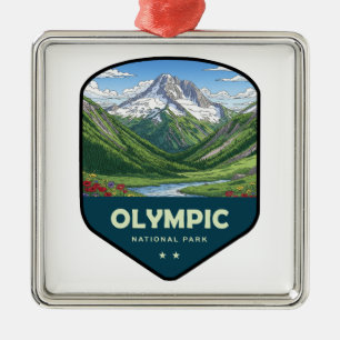 Olympic National Park Shield Metal Ornament